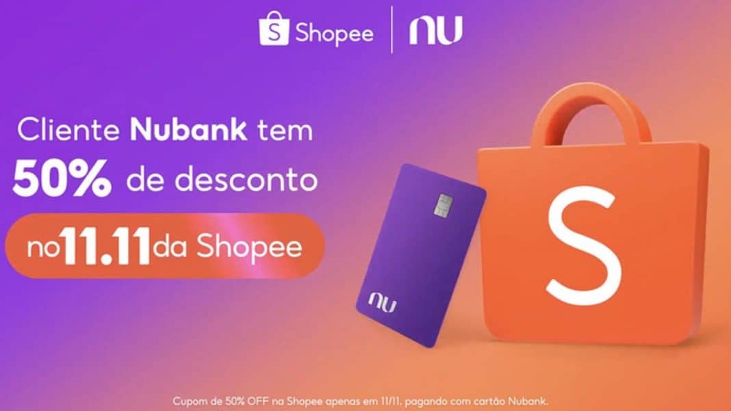 11.11 da Shopee: clientes Nubank terão 50% de desconto