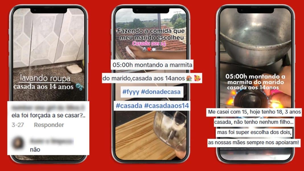 Vídeos no TikTok expõem rotina conjugal de meninas