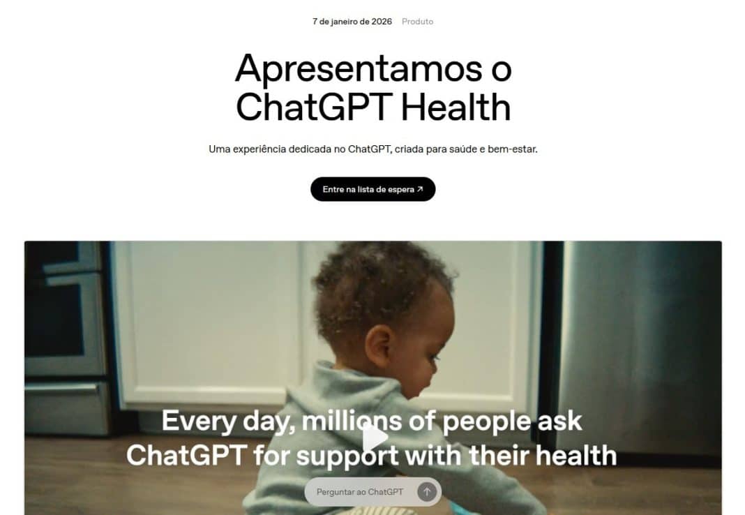 OpenAI lança ChatGPT Health, para responder sobre saúde, e promete OpenAI lança ChatGPT Health, para responder sobre saúde, e promete manter dados privados