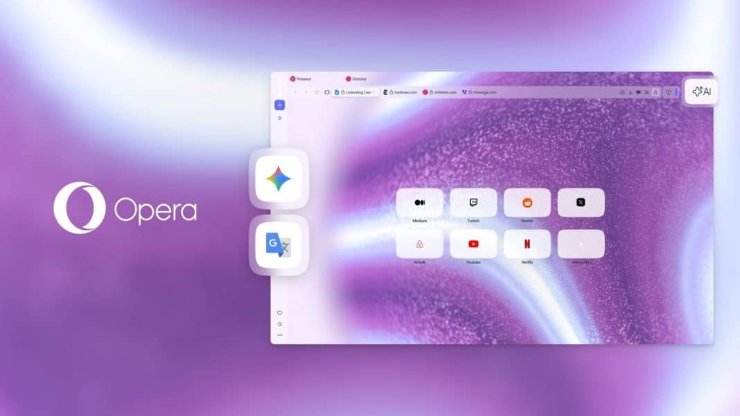 Opera One ganha integração nativa com Gemini e Google Tradutor