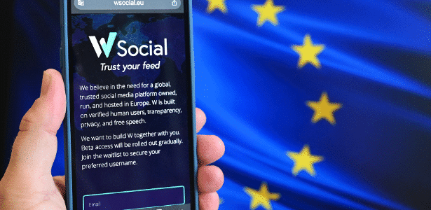 Concorrente europeia do X, rede social W lança sua versão Página inicial da W, nova plataforma cujos dados são alojados integralmente na Europa