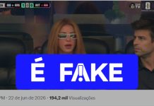 É #FAKE que foto mostre Shakira com Piqué na arquibancada de Argentina x Áustria na Copa; imagem foi manipulada por IA É #FAKE que foto mostre Shakira com Piqué na arquibancada de Argentina x Áustria na Copa; imagem foi manipulada por IA