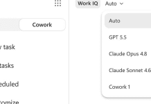 Microsoft lança agente de IA com pagamento por uso Interface do Microsoft Copilot Cowork