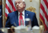 Trump diz que vai acelerar desenvolvimento e uso de IA para segurança nacional 27.mai.26 - Donald Trump durante reunião de Gabinete na Casa Branca, em Washington, DC., EUA