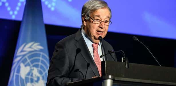 Chefe da ONU defende governança global da inteligência artificial 6.jul.2026 - António Guterres, Secretário Geral da ONU, durante discurso no evento Global Dialogue on AI Governance, realizado em Genebra, na Suíça