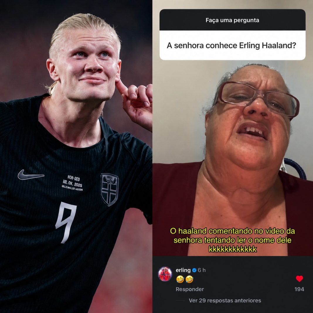 Haaland comenta e ri de brasileira tentando ler o nome dele em vídeo