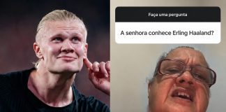 Haaland comenta e ri de brasileira tentando ler o nome dele em vídeo Haaland comenta e ri de brasileira tentando ler o nome dele em vídeo