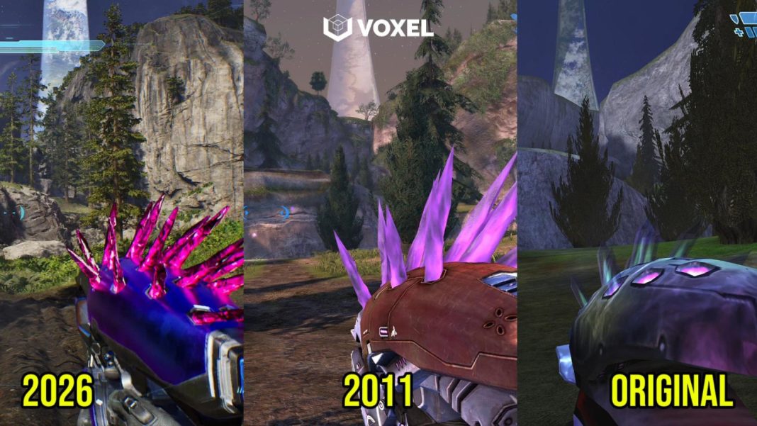Veja comparativo gráfico de Halo Campaign Evolved em relação ao Veja comparativo gráfico de Halo Campaign Evolved em relação ao jogo de 2011 e 2001