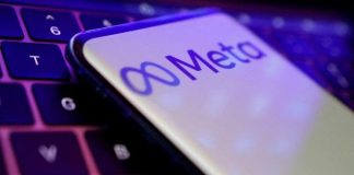 Acordo da Meta é o maior desde ações contra tabaco nos EUA nos anos 90 Logotipo da Meta em celular