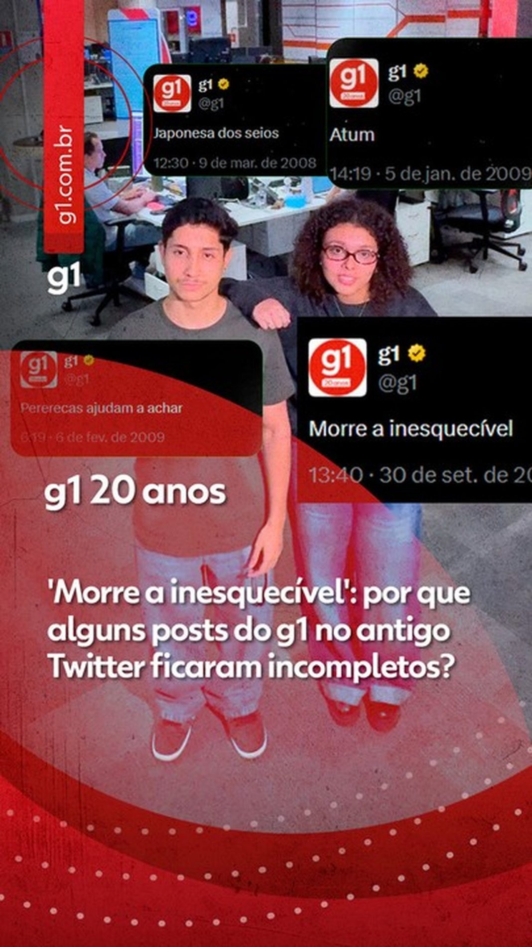 'Morre a inesquecível': por que alguns posts do g1 no 'Morre a inesquecível': por que alguns posts do g1 no antigo Twitter ficaram incompletos? Descubra em VÍDEO