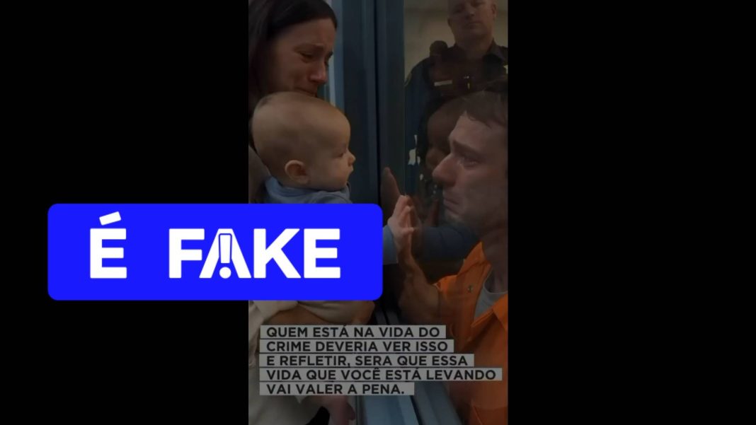 Vídeo de preso chorando ao abraçar mulher e filho foi feito com IA