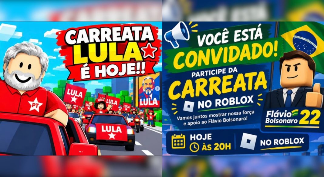 ‘Carreatas’ no Roblox para Flávio e Lula têm buzinaço e 'showmício'